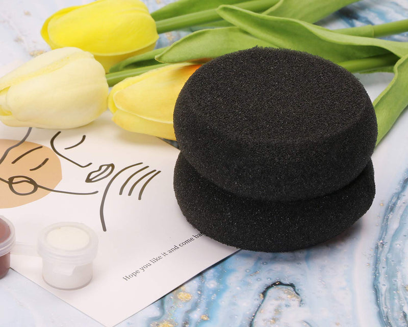 Penta Angel Painting Sponges 6PCS Round Foam Painting Brushes Tools Watercolor Sponges for Acrylic Painting Staining Craft DIY Clay Painting Ceramic Wall Kitchen Cleaning (Black) Black - NewNest Australia