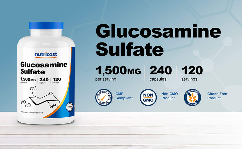 Nutricost Glucosamine Sulfate 750mg, 240 Capsules (1500mg Per Serving) - NewNest Australia