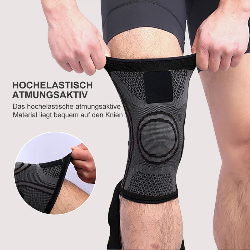 Knee Support Pack Of 2 Sports Knee Support With Adjustable Straps Men Women Knee Sleeve For Knee Pain, Meniscus Tear, Arthritis, Tendonitis, Running, Climbing, Weights (Black, Xl) - NewNest Australia