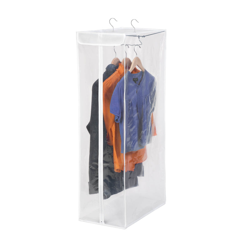 NewNest Australia - Honey-Can-Do SFT-01415 PEVA Clear and White Short Garment Closet Zippered Front 