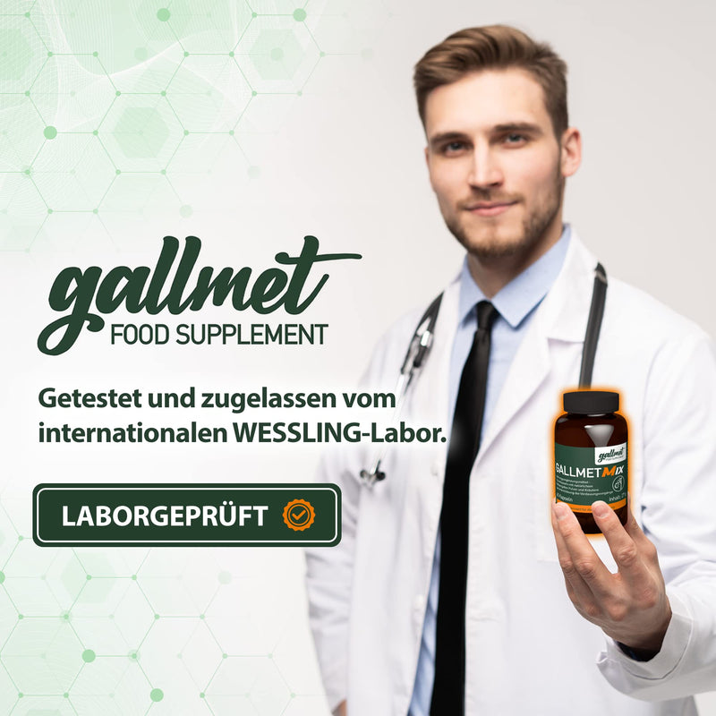 GALLMET Mix 60x Ox Bile 100mg + Herbs 37.5mg Ox Bile Capsules with Extra Herbs - Made in EU - NewNest Australia