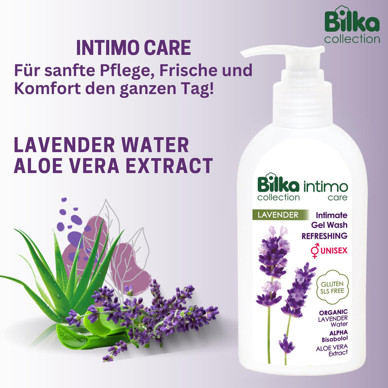 Bilka Collection Intimate Wash Lotion With Organic Lavender Water And Aloe Vera Extract, Refreshing, Unisex Intimate Care For Daily Hygiene, Paraben-Free, Sls Free, 200 Ml - NewNest Australia