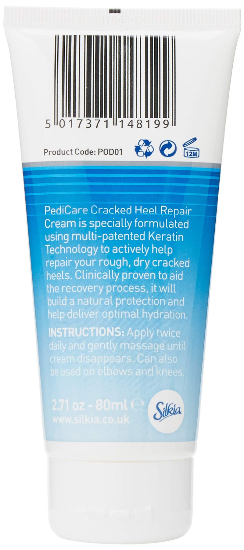 Silkia PEDICARE Cracked Heel Repair Cream | 48hr Active Skin Repair | Clinically Tested | 80 ml - NewNest Australia