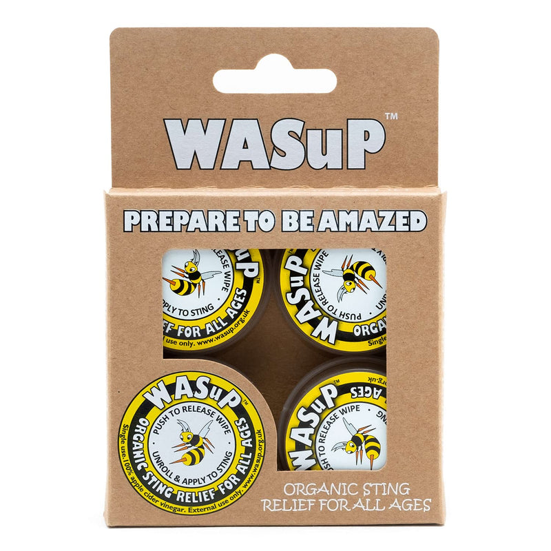 WASuP Organic Bite and Sting Relief Wipes for All Ages - Suitable for Kids - Compact On-The-Go Solution - Instant Relief for Most Stings, Bites, Nettles, Jellyfish - NewNest Australia