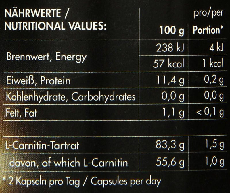Frey Nutrition Carnitin Caps, 120 Capsules - World'S Highest Quality L-Carnitine - Purest L-Carnitine With Carnipuretm From Lonza - Laboratory Tested & High Dosage - Made In Germany - NewNest Australia