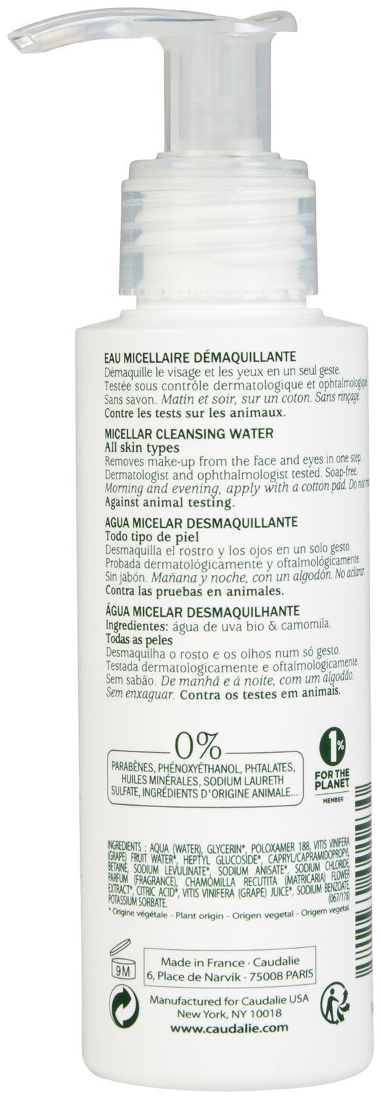 Caudalie Make-Up Remover Cleansing Water Cleaning Water 100 ml - NewNest Australia