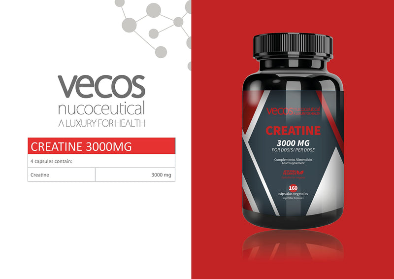 Pure Creatine Monohydrate, 3,000 Mg Per Dose For More Performance, Strength And Muscle Mass, Sports Supplement For More Power And Muscle Strength, 160 Vegetable Capsules - NewNest Australia