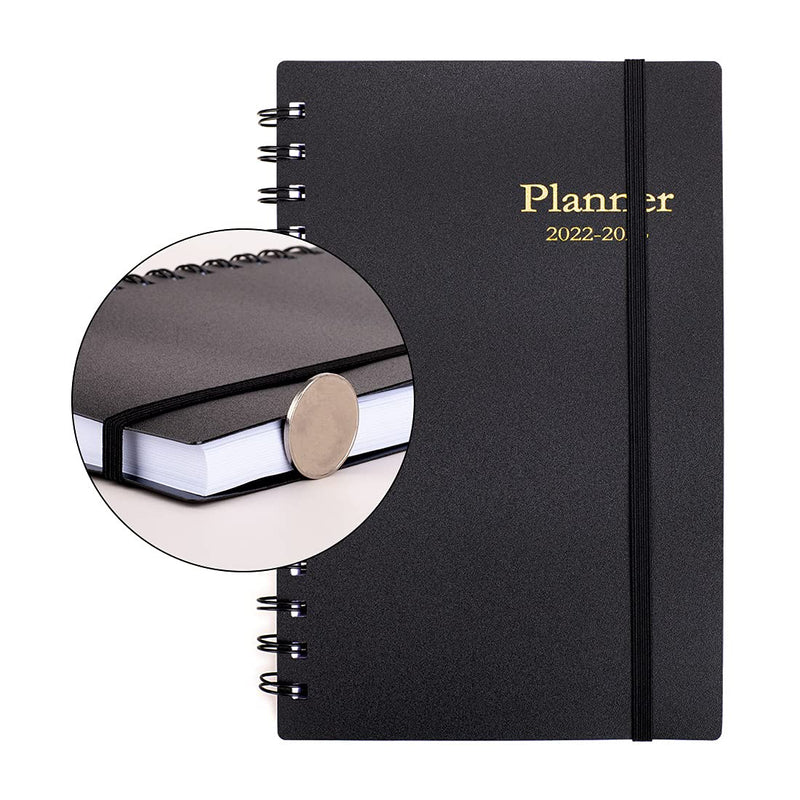 AHOOH 2022 Planner Weekly and Monthly with Pen Holder-January 2022-Jun 2023 Daily Tabs, 18 Months, Twin-Wire Binding, Calendar Stickers for Academic Schedule, To Do list,Business, Black, 5x8'' - NewNest Australia