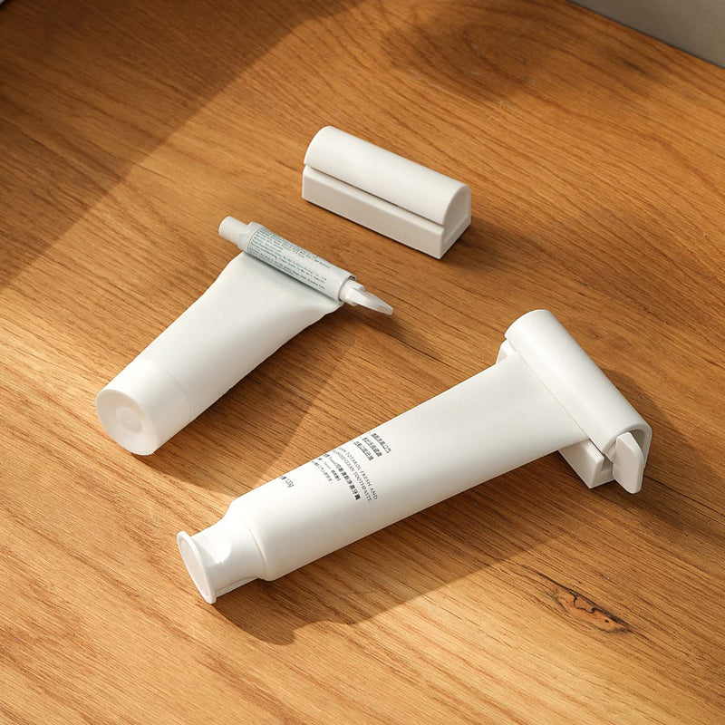 Udqyq 2 X Rolling Toothpaste Tube Squeezer With Magnetic And Super Sticky Pad, Wall Mountable Toothpaste Squeezer Dispenser, Space-Saving, Suitable For Bathroom Washroom (White Wall Mounting) - NewNest Australia