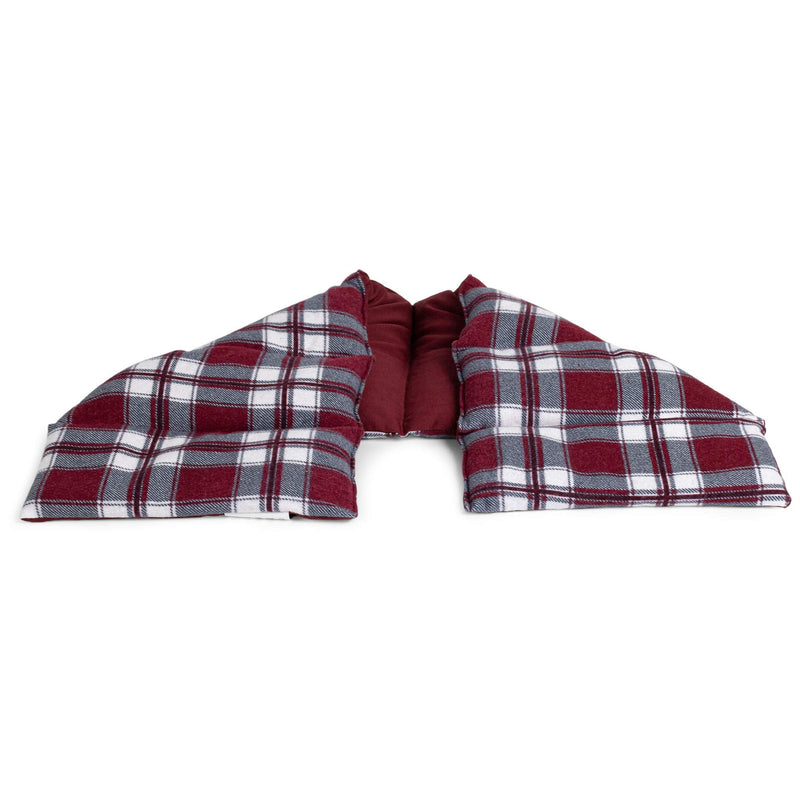 Organic spelled pillow 75x20cm large 8-chamber. Heat cushion, grain cushion with organic spelled for microwave and oven (flannel checked red) - NewNest Australia