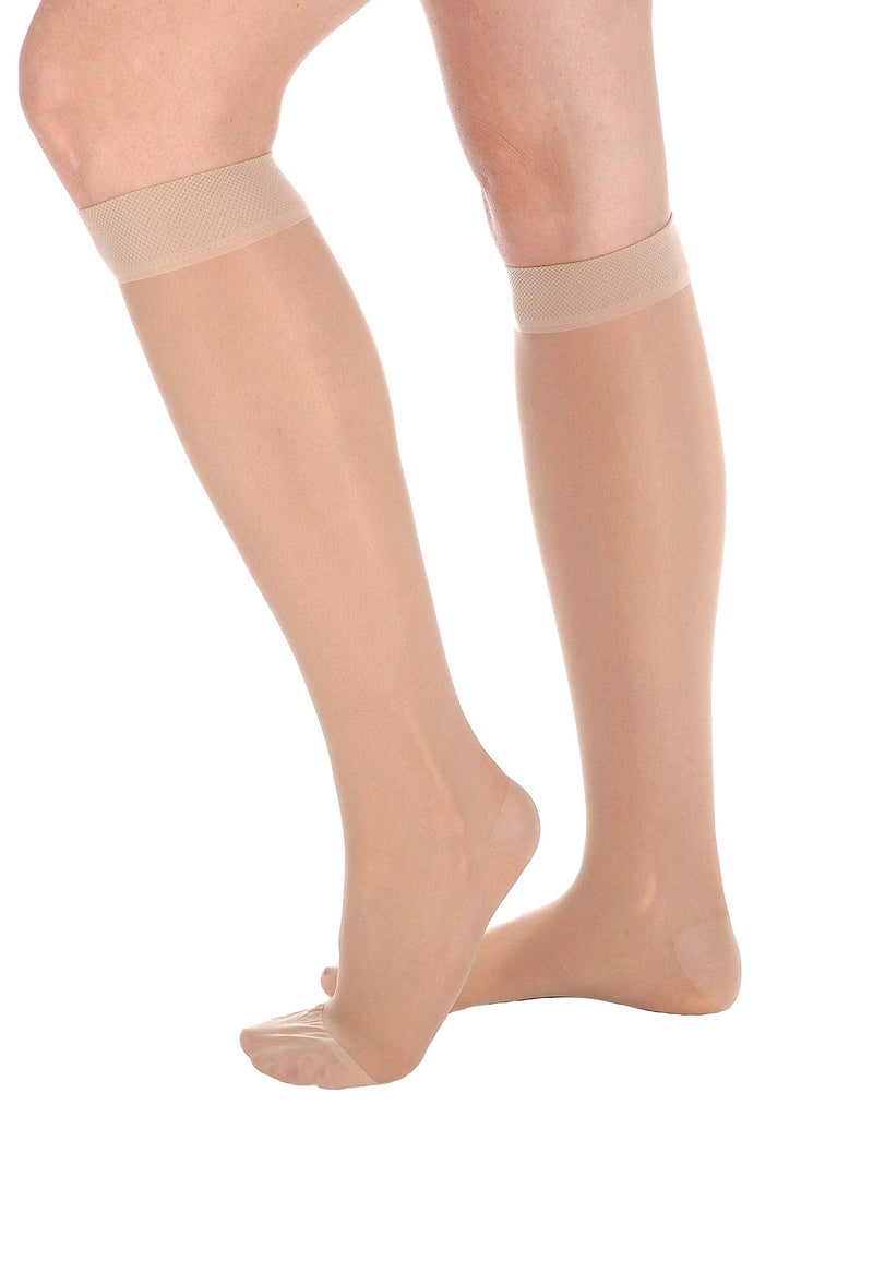 Absolute Support - Made in USA - Size Small - Sheer Compression Socks for Women Circulation 15-20 mmHg - Lightweight Long Compression Knee High Support Stockings for Ladies - Beige - NewNest Australia