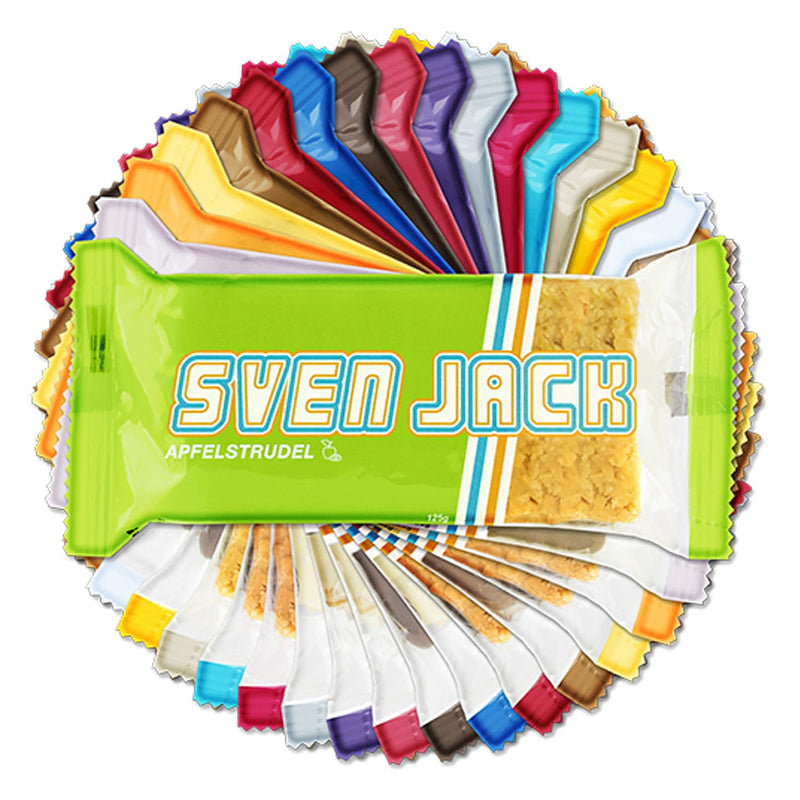 Sven Jack (Energy Cake) - Cookies-Cream 24x 125g (3kg) - Fitness bar made from oat flakes with long-chain carbohydrates - energy bar to fill you up for everyday life & incredible taste 125 g (pack of 24) - NewNest Australia