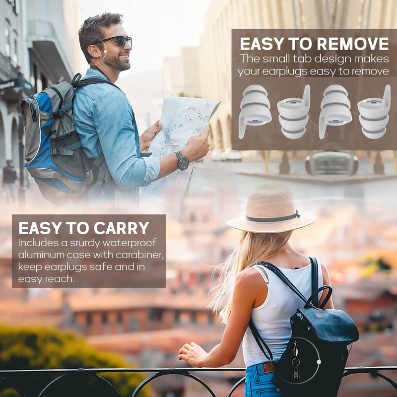 Sugeru 3D Ear Plugs, Soft Silicone Ear Plugs For Sleeping, Reusable And Washable Earplugs, Ear Plugs For Sleep, Airplane, Snoring, Concentration, Travel (White, 2 Pieces) - NewNest Australia