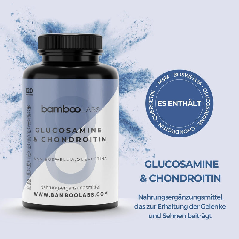 Bamboo Labs - Glucosamine Joint Capsules With Chondroitin, Msm, Boswellia, Harpagophytum And Vitamin C | Naturally Anti-Inflammatory For Joint Pain - 120 Osteoarthritis Capsules - NewNest Australia