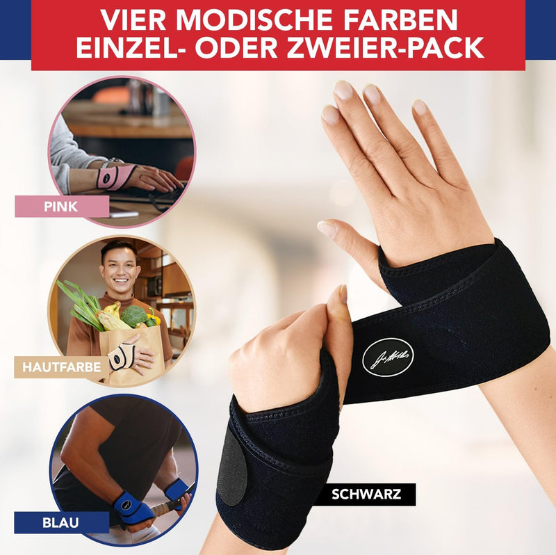 Dr. Arthritis Wrist Bandage, Including Doctor'S Handbook, Wrist Support With Copper Fibers, Wrist Bandages For Left And Right-Handed Users, Wrist Bandage (Black, Single Pack) - NewNest Australia