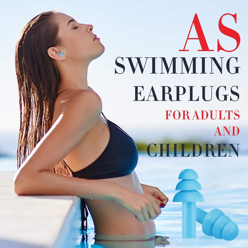Reusable Silicone Ear Plugs - 3 Pairs - Snr 31 Waterproof Soft Hypoallergenic - Comfortable Noise Canceling Ear Plugs For Sleeping And Airplane With Travel Bag - NewNest Australia