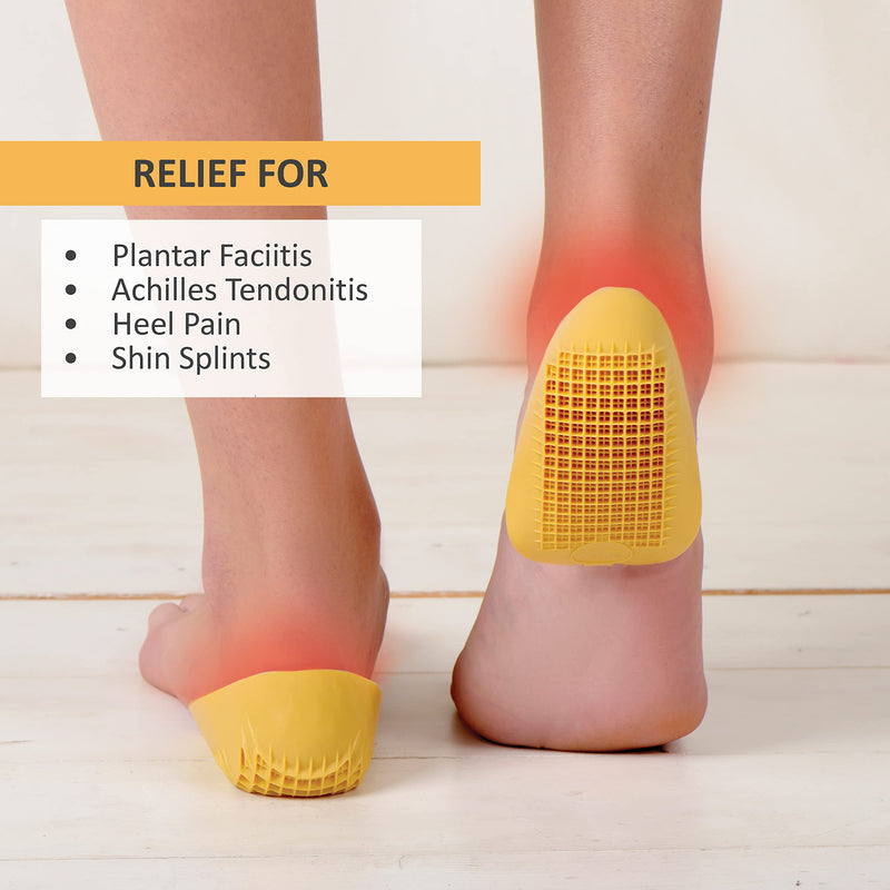 Tuli's Classic Gel Heel Pads - Thermoplastic Insoles with Multi-Layer Design for Better Shock Absorption - Helps Against Heel Spurs, Plantar Fasciitis, Foot Fatigue - L, 15 x 9 x 0.1cm Yellow - NewNest Australia