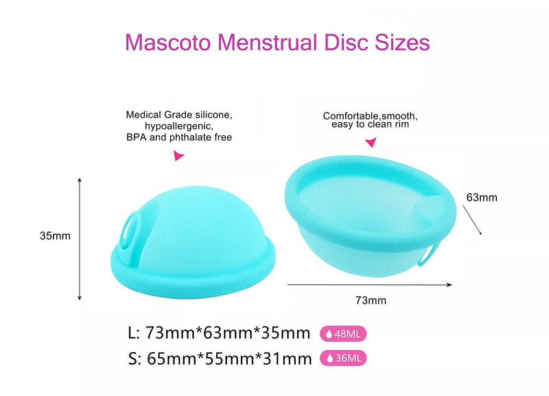 Mascoto® New Blue Generation Menstrual disc with Loop, Flat-fit Cup, Medical-Grade Silicone, Reusable, Petal Thin and Ultra Comfortable, Tampon and Pad Alternative (Small Blue) - NewNest Australia