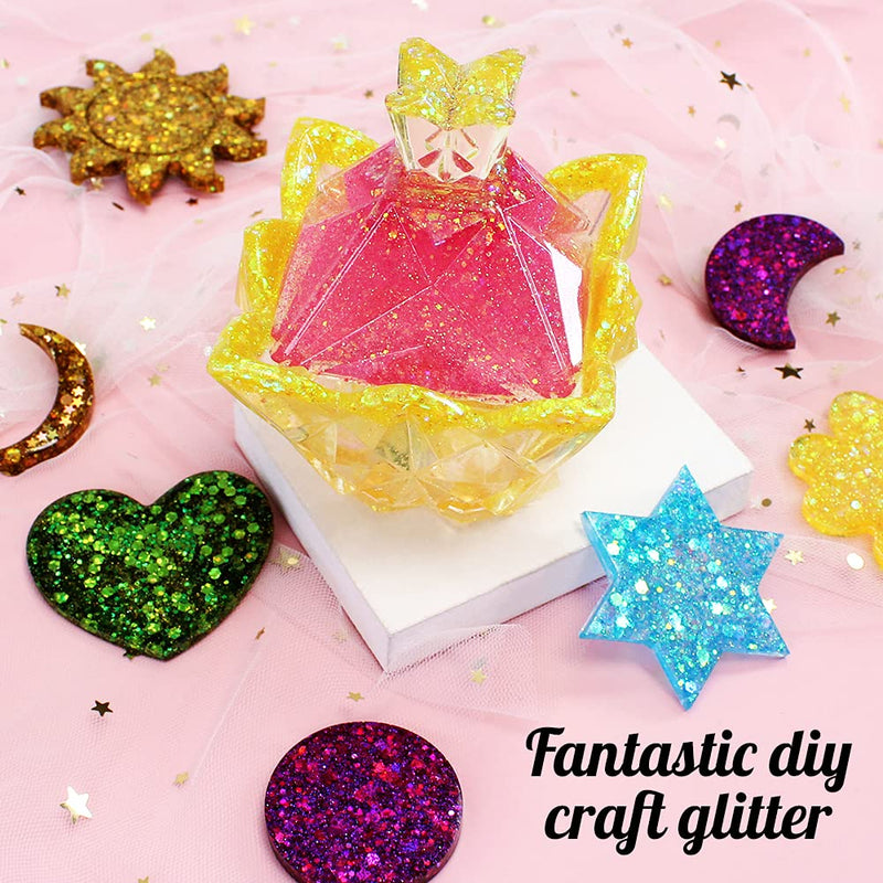 100g Holographic Chunky Glitter, Craft Glitters for Arts & Crafts, Cosmetic Chunky Mixed Glitter, Body Glitter for Makeup, Face, Hair, Lips, Nails, Festival (Black) Black - NewNest Australia