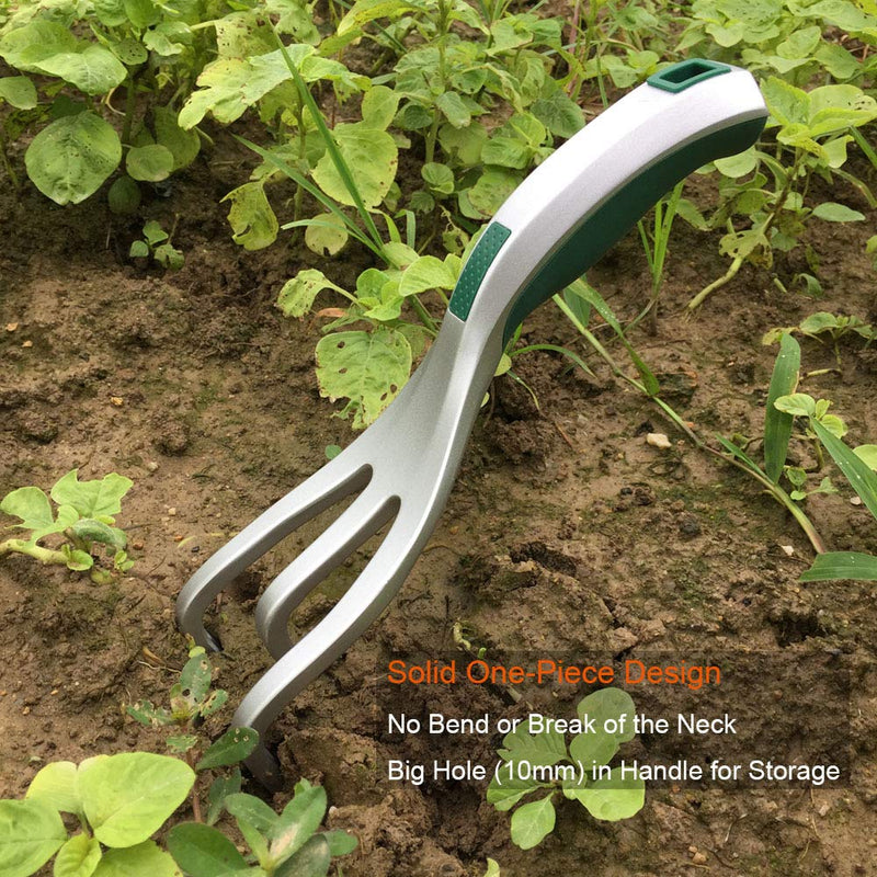 CFCT Garden Hand Cultivator, Min Hand Rake with Broad Sturdy Claw, Scratch Tool for Weeding, Aerating, Cultivating, Aluminum Light Weight, Bend Proof Ergonomic Design - NewNest Australia