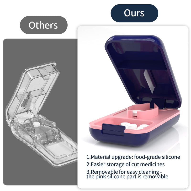 Tapsin Tablet Divider For Large And Small Tablets, Improved Silicone Material, Portable Pill Cutter With Sharp Blades, For Pill Vitamin Medicine In Half Quarter Cutting - NewNest Australia