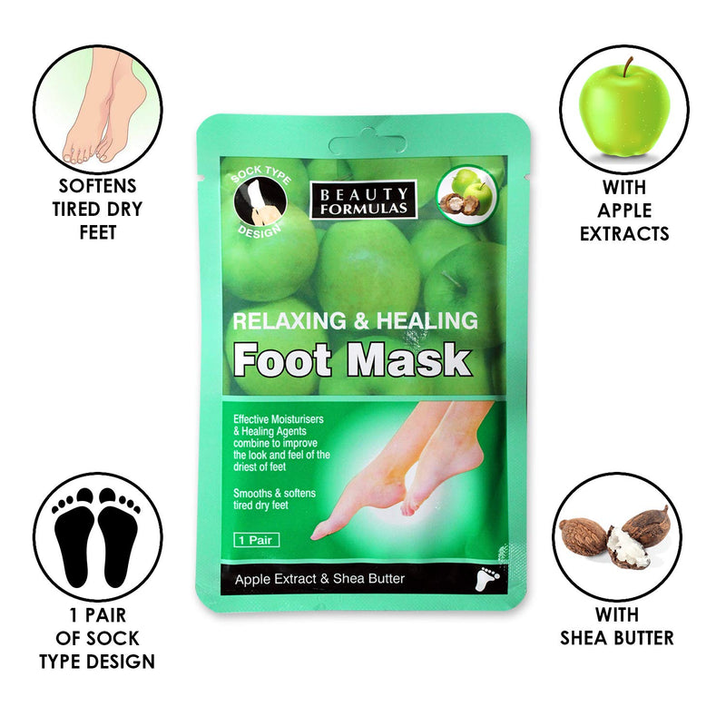 Beauty Formulas Relaxing And Healing Foot Mask 1-Pair - NewNest Australia