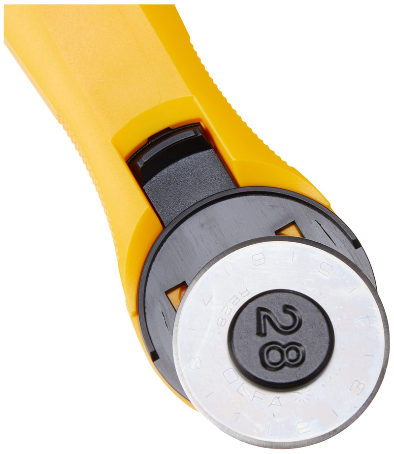OLFA 28mm Quick-Change Rotary Cutter (RTY-1/C) - Rotary Fabric Cutter w/ Blade Cover for Quilting, Sewing, Crafts, Replacement Blade: OLFA RB28-2 - NewNest Australia