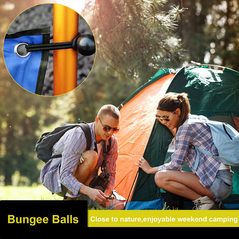 NODG 24 Pieces Ball Bungee 4,6,9 Inch Black Bungee Balls Heavy Duty Tarp Ball Bungee Cords Elastic String 4mm Thickness Tarp & Canopy Shock Cords for Camping, Tents, Cargo, Holding Wire - NewNest Australia