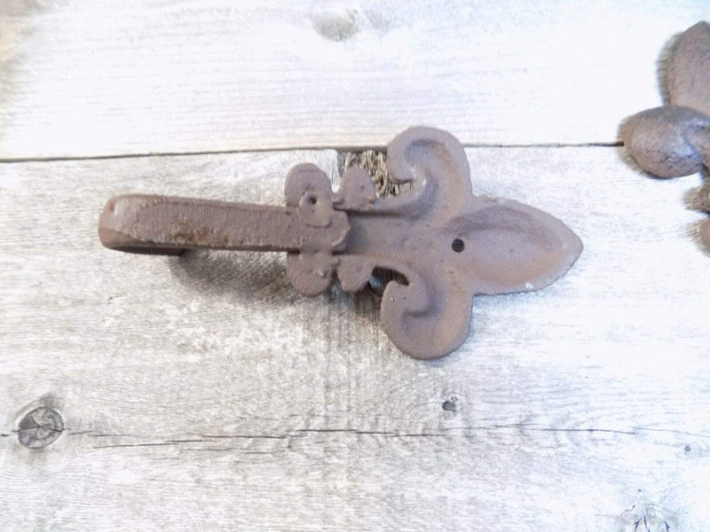 NewNest Australia - 5 Coat Hooks Fleur DE LIS French Entry Way Dog Leash Towel Bath Bathroom Kitchen 