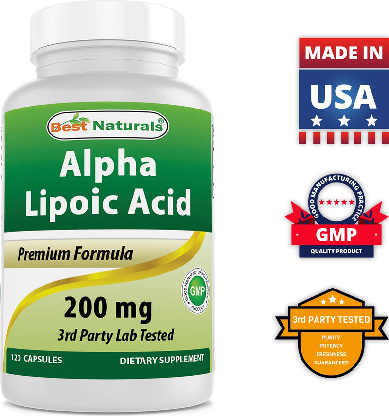 Best Naturals Alpha Lipoic Acid 200 Mg 120 Capsules 120 Count (Pack of 1) - NewNest Australia