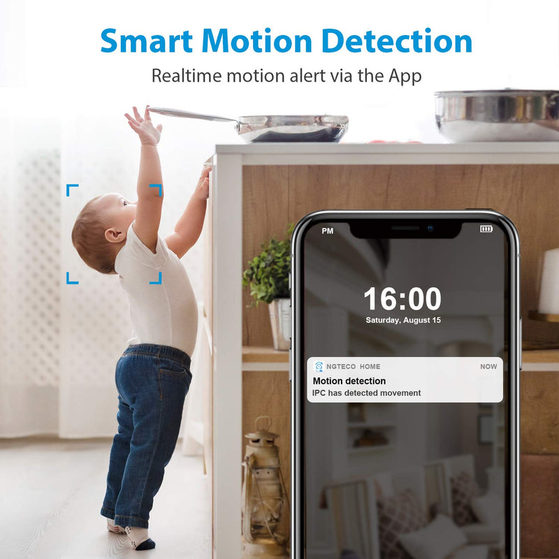 Baby Monitor, NGTeco Wireless Camera for Home Security - 1080P WiFi Monitor with Camera and Audio Dome Surveillance IP Camera for Dog/Pet/Nanny with PTZ Night Vision/Phone App/Cloud/SD Card Memory - NewNest Australia