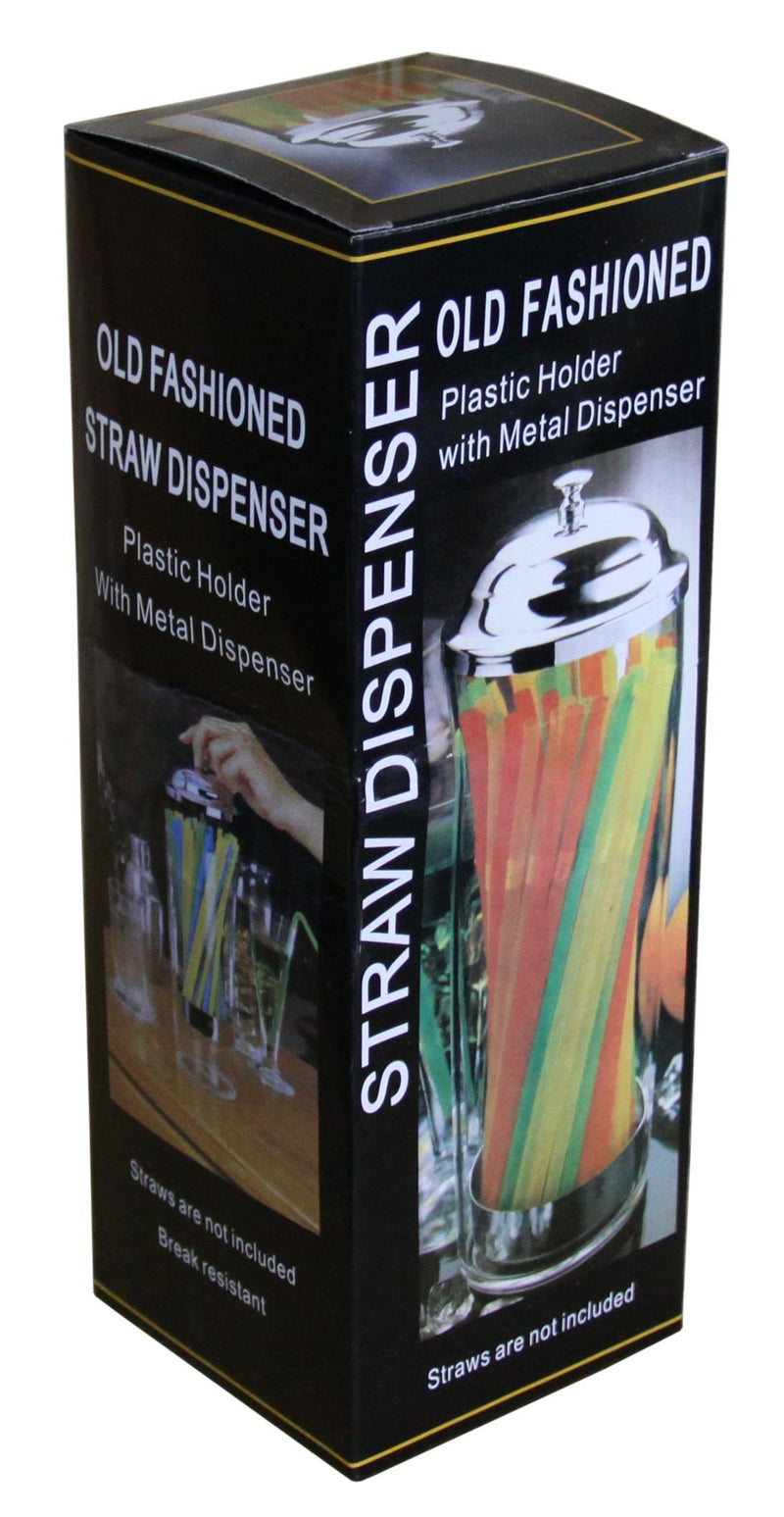 NewNest Australia - New Star Foodservice 26641 Stainless Steel Straw Dispenser, 3.5-Inch by 10.6-Inch, Clear 