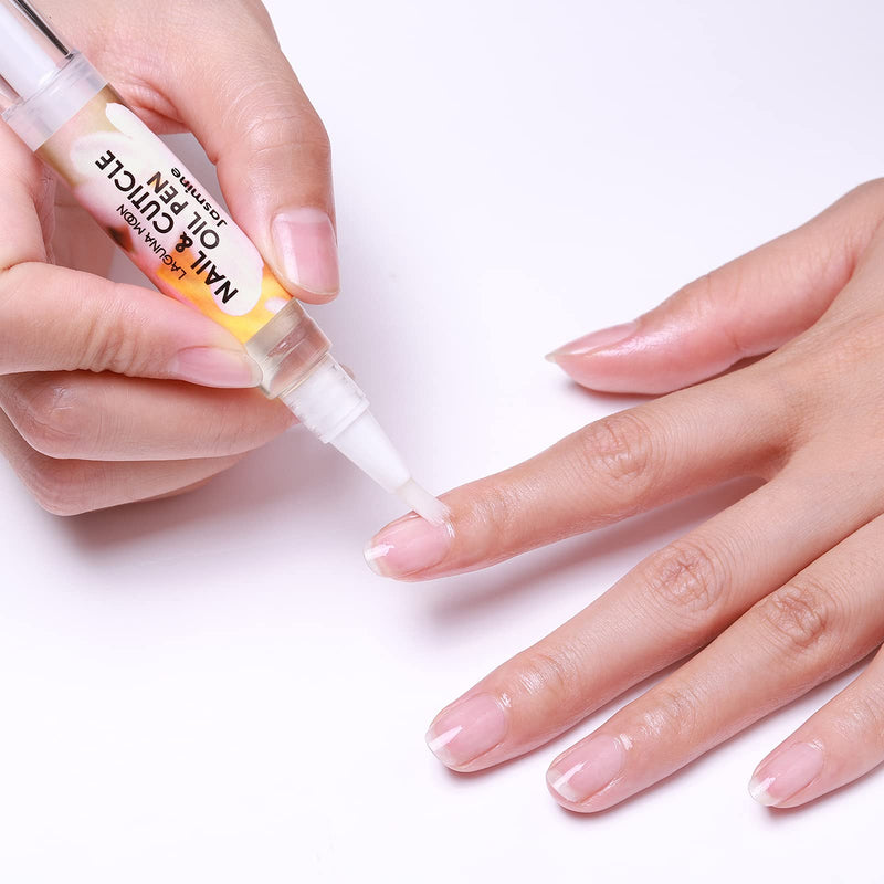 Lagunamoon Cuticle Oil Pen for Nail Care, 5ml Nail Oil Pen with Natural Ingredients to Moisturize and Nourish Dry Nails and Cuticles, Cuticle Oil to Prevent Nail Cracking and Hangnails, Jasmine - NewNest Australia