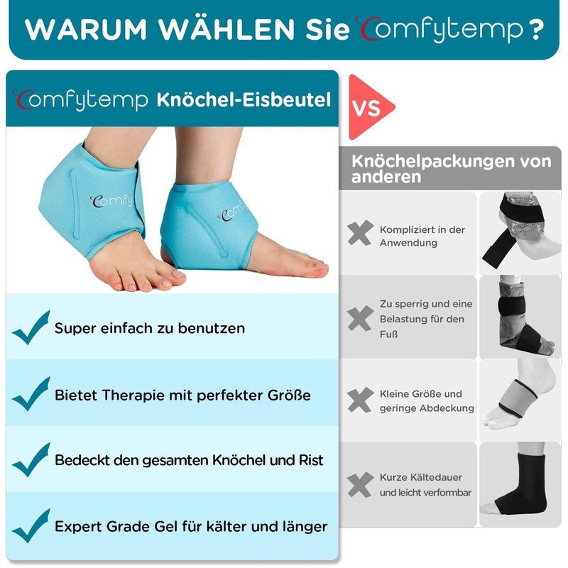 Comfytemp cooling pads foot ankle gel cooling cuff, cooling packs comprehensive cooling ankle pain relief, complete wrapping cold warm compress, reusable (2 packs) - NewNest Australia