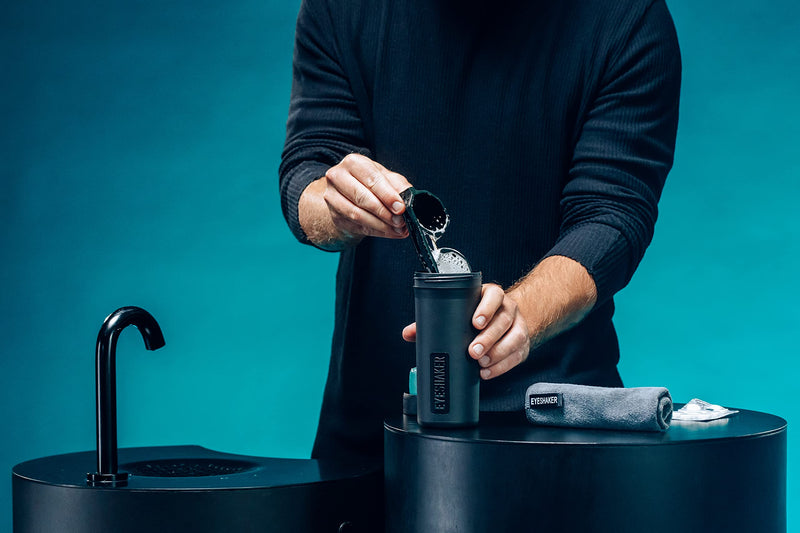Eyeshaker Set - Patented Glasses Cleaning Device In Complete Package With Eye Shaker, Special Cleaner And Microfibre Glasses Cleaning Cloth - Innovative Glasses Cleaning Like From Optician For Glasses And Frames - NewNest Australia