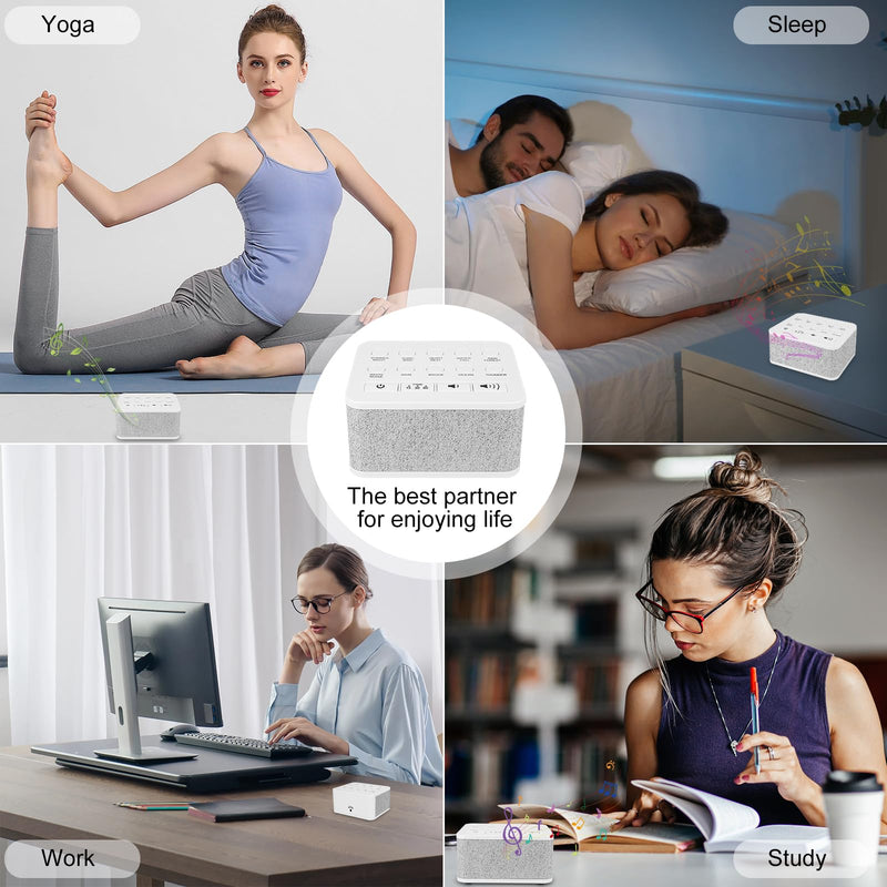 BIGMONAT Portable White Noise Machine, with 10 high-quality natural soothing sounds, with memory and timing functions, suitable for infants, children, adults and home office travel, white - NewNest Australia