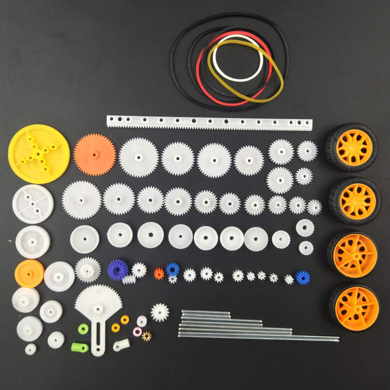EUDAX 82 pcs Plastic Gear Package Kit DIY Gear Assortment Accessories Set for Toy Motor Car Robot Various Gear Axle Belt Bushings - NewNest Australia