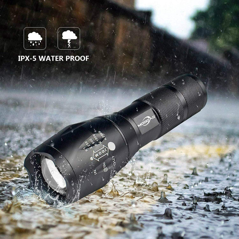 Tactical Flashlight 5 Pack Tac Light Torch Flashlight As Seen on TV XML T6 Tactical Flashlight Brightest LED Flashlight with 5 Modes Adjustable Waterproof Flashlight for Biking Camping - NewNest Australia