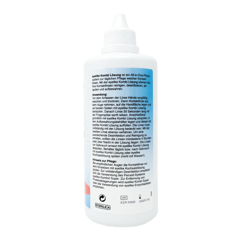 Eyelike combination solution - one-step care system - ideal for cleaning, disinfecting and storing soft contact lenses - 360 ml 360 ml (pack of 1) - NewNest Australia