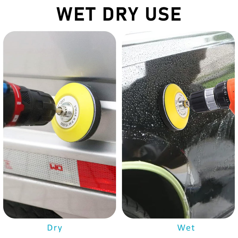 LotFancy 3 Inch Wet Dry Sanding Disc, 60pcs 60 to 7000 Grit, Silicon Carbide Hook and Loop Sandpaper with 1/4” Backing Pad and Foam Buffering Pad, for Automotive Wood Polishing & Finishing - NewNest Australia