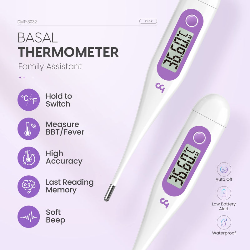 Femometer Vinca Lite Basal Thermometer, Digital Fertility Thermometer Fertility Monitor for Ovulation Cycle Control, No Bluetooth, Purple - NewNest Australia