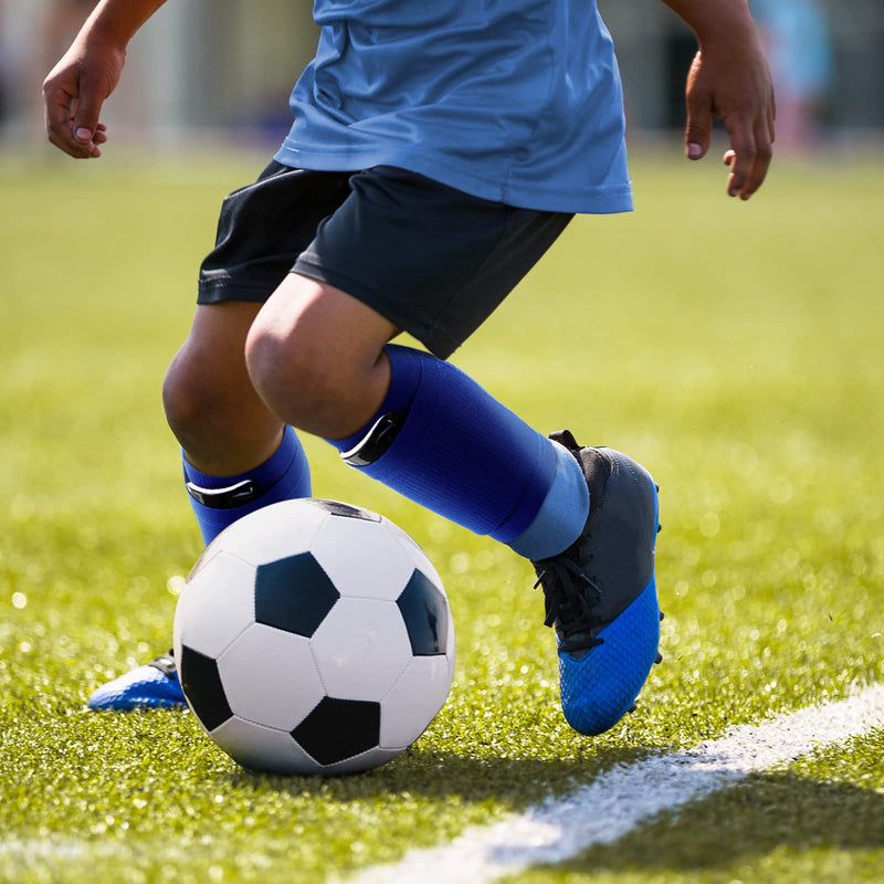 3 Pairs Kids Soccer Shin Guard Socks Breathable Calf Shin Guard Covers Shin Guard Holders Soccer Socks with Pockets Medium - NewNest Australia