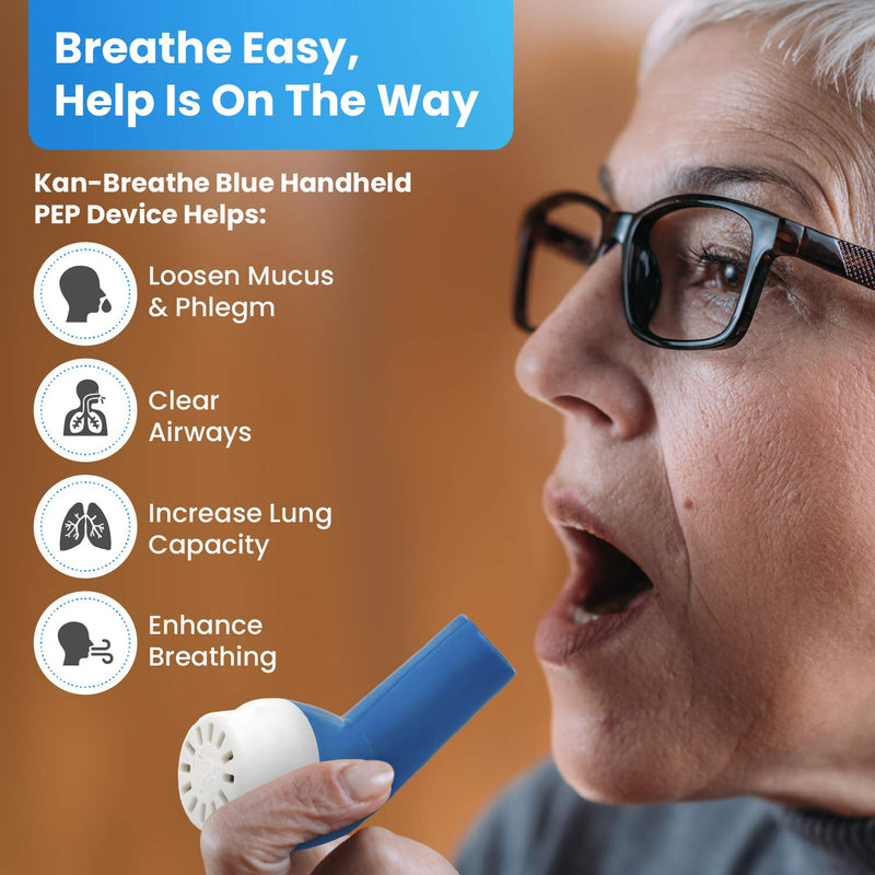 KAN-BREATHE Natural Lung Exerciser & Mucus Removal Device - Naturally Clear Mucus From Airways & Improve Lung Capacity With This Opep Respiratory Breathing Exercise Device - Made in Australia – Blue - NewNest Australia