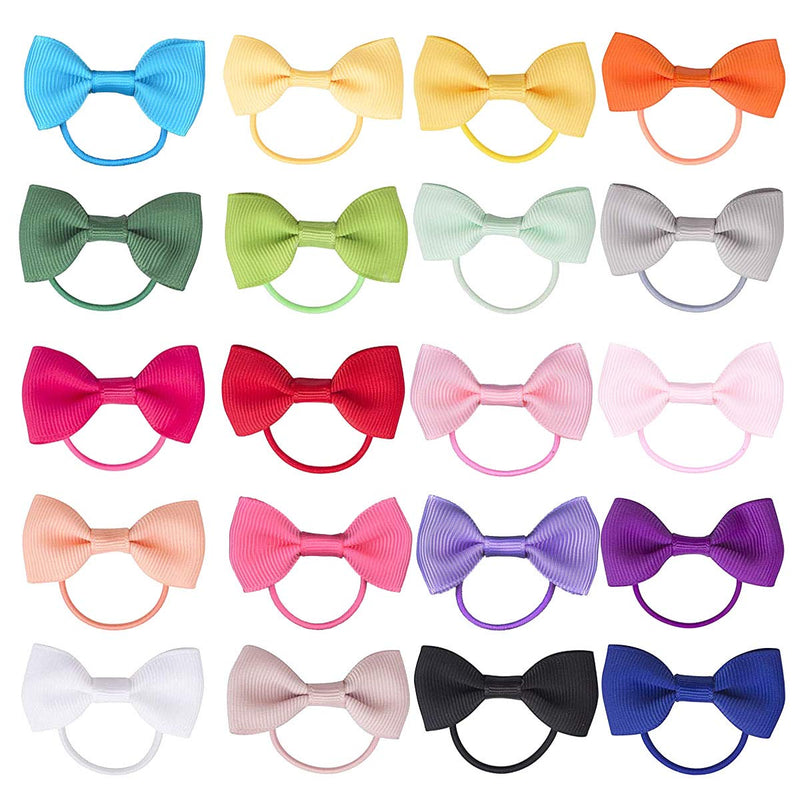 Baby Hair Ties with Bows for Toddler - 2 Inch Elastic Ponytail Holders Small Hair Ties For Baby Girls Infants Hair Accessories 40 Pieces hair tie 40p -a - NewNest Australia