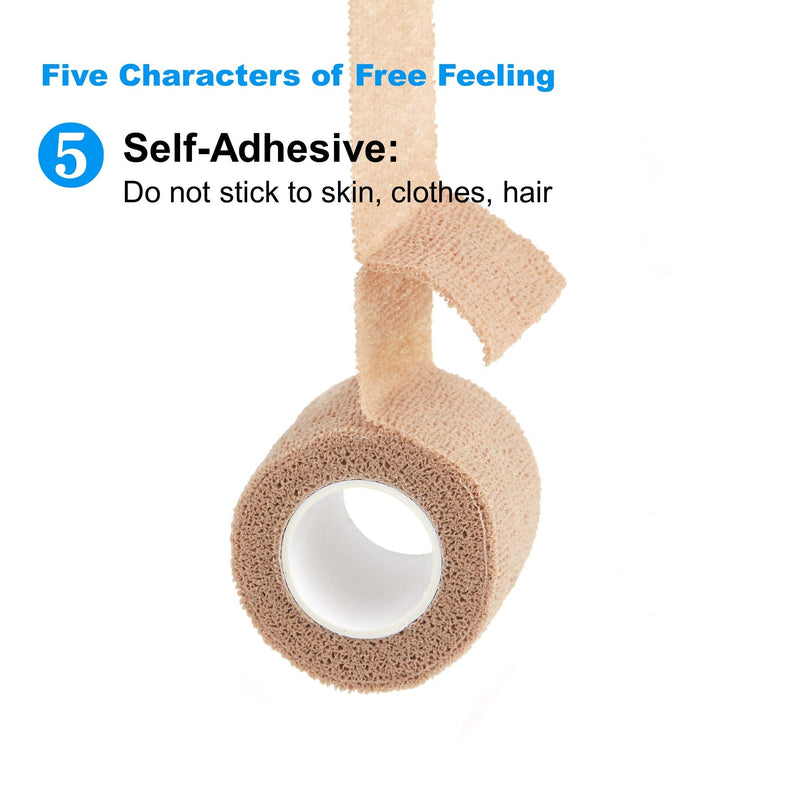 Cohesive Bandage Wrap, Self Adhesive Medical Tape,Vet Wrap, Athletic Elastic Stretch Band, self Adhesive, Flexible, Breathable & idea for Sport Injury & Wound/Finger/Wrist (Pets Too) 2“x15ft - NewNest Australia