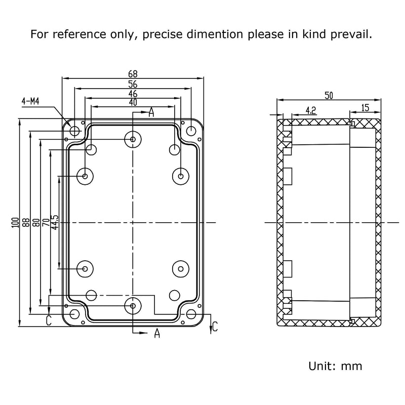 PINFOX 2 Pack Black Waterproof Plastic Project Box ABS IP65 Electronic Junction Box Enclosure 3.94 x 2.68 x 1.97 inch (100 x 68 x 50 mm) 3.94"x2.68"x1.97" (2 PCS) - NewNest Australia