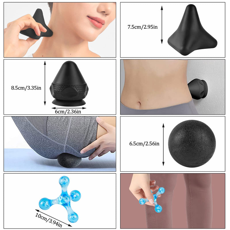 Wugu Trigger Point Pusher Set, Trigger Point Massager With Suction Cup Bag, 4 Different Triggers For Muscle Pain And Tension Of The Shoulder, Neck, Arms, Back And Legs - NewNest Australia