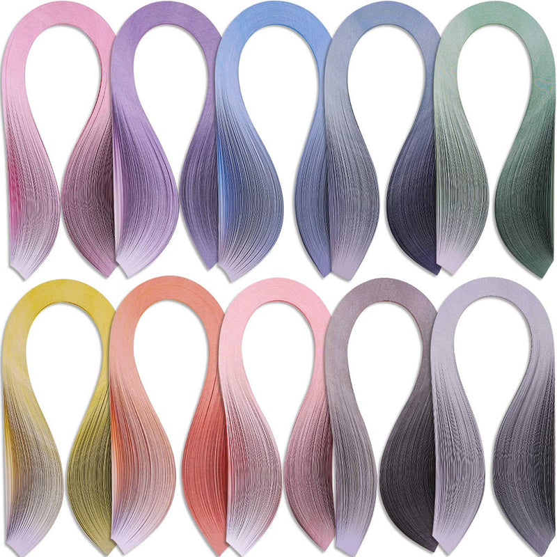 JUYA Paper Quilling Gradient Series Set 10 Colors QP388 (10 Packs Individual, Width: 3mm) 10 Packs Individual Width: 3 mm - NewNest Australia