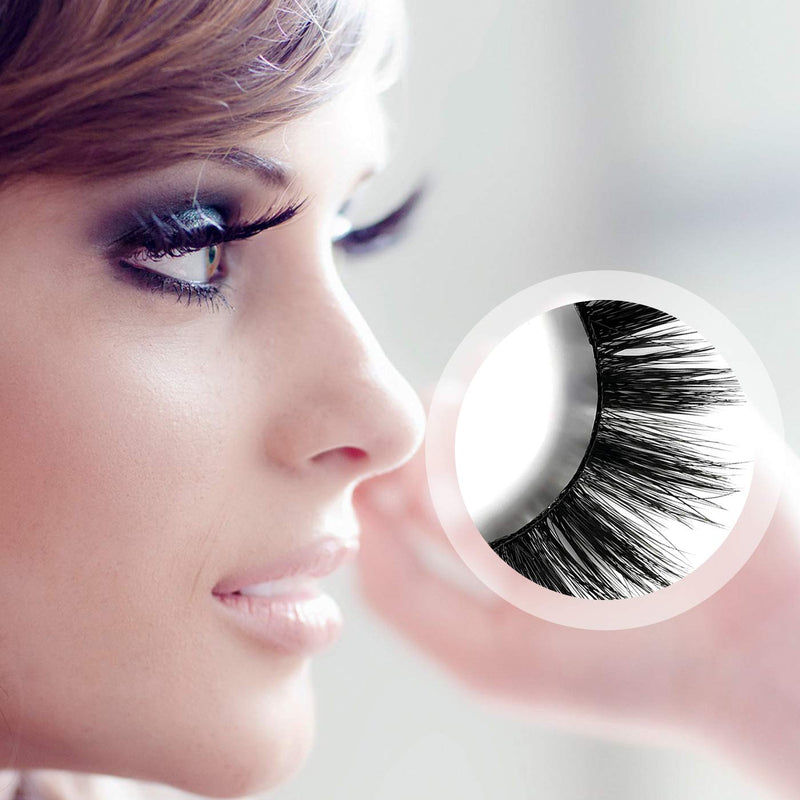 False Eyelashes 4 Pairs - Professional Reusable Face Eyelashes Fit for All Eyes, Natural Thick Hand-Made 3D Faux Mink Eyelashes for a Beautiful Makeup Look (G106) - NewNest Australia