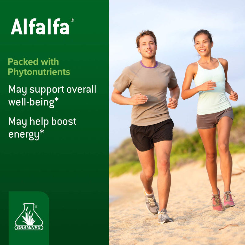 Graminex Alfalfa Tablets - Non-GMO Green Superfood Supplement with Vitamins, Minerals, Amino Acids - Supports Lower Cholesterol Levels & Balanced Blood Sugar, Improves Digestive Health - 240 Tablets - NewNest Australia